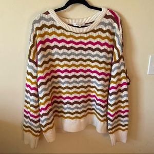 Lou & grey loft colorful chevron shift sweater XXL